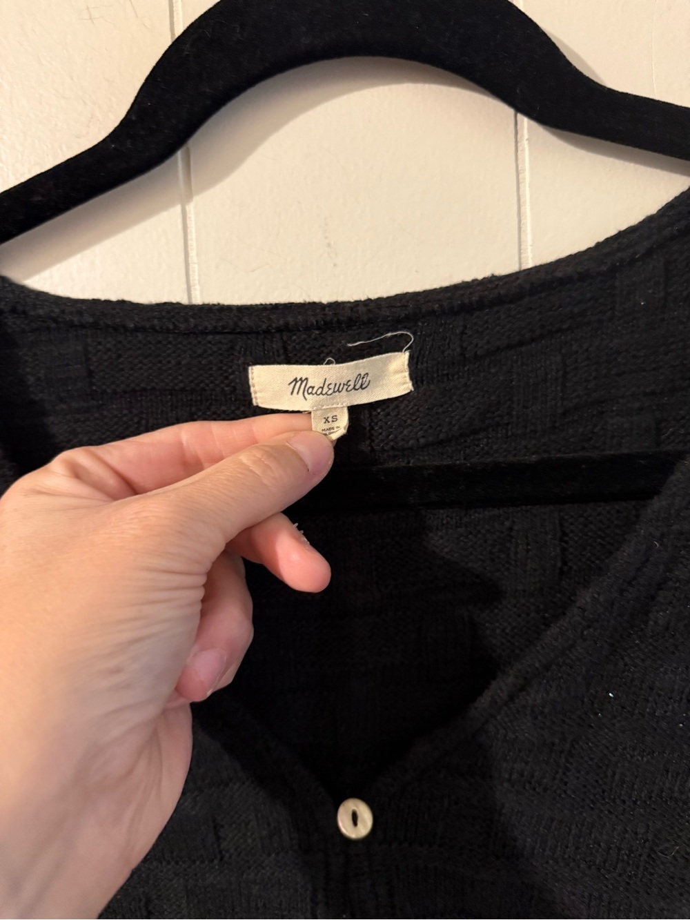 Madewell Basketweave-Stitch Vest in True Black XS - Picture 6 of 11